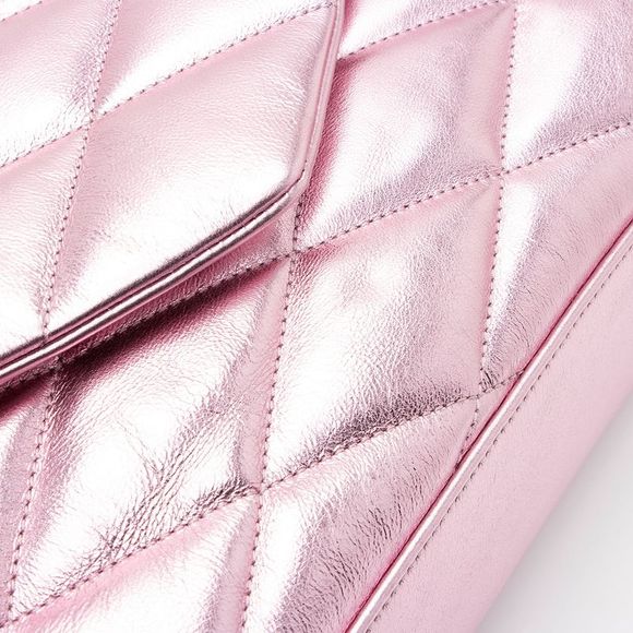 Saint Laurent Metallic Quilted Lambskin Puffer Sade Clutch - Picture 11 of 14